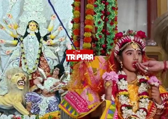 Basanti Puja Day-2 : Kumari Puja marks Maha-Ashtami across Tripura Durga temples, pandals Basanti Puja Day-2 : Kumari Puja marks Maha-Ashtami across Tripura Durga temples, pandals