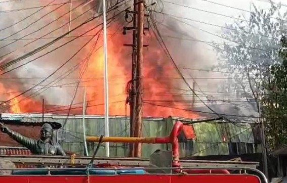 Massive Fire at Teliamura market burnt many shops! Massive Fire at Teliamura market burnt many shops!