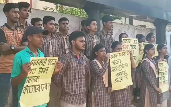 Students Protested against Fee rise in Vidyajyoti schools Students Protested against Fee rise in Vidyajyoti schools
