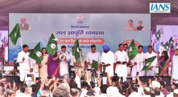 Delhi govt flags off 1,111 GPS-enabled water tankers Delhi govt flags off 1,111 GPS-enabled water tankers
