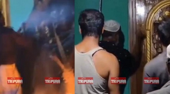 Mob Vandalized a home in Churaibari, alleging house-owner tied up a Mahadev (Bull) Mob Vandalized a home in Churaibari, alleging house-owner tied up a Mahadev (Bull)